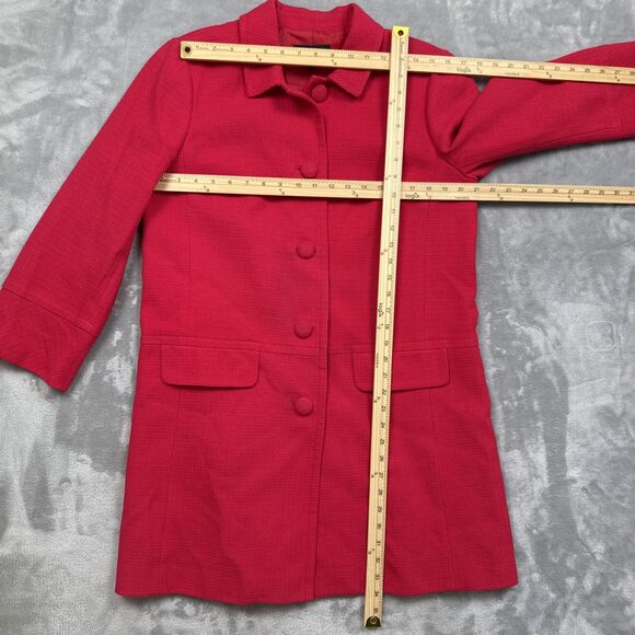 Talbots Women’s Size 12 Red Cotton Blend Peacoat Button Front Lined Classic Jack - Picture 3 of 10